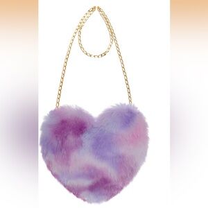 Heart faux Fur purse